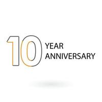 10  Year Anniversary Vector Template Design Illustration