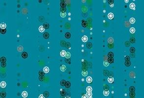 Light Blue, Green vector pattern with christmas snowflakes.