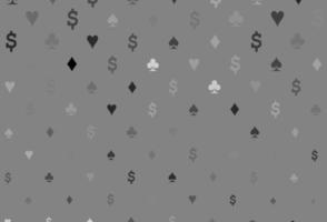 Light silver, gray vector cover with symbols of gamble.