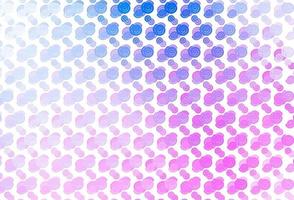 patrón de vector rosa claro, azul con formas de burbujas.