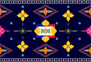 ethnic flowers pattern or geometric, polygonal repeating overlay on black background. design to be printed on the cloth or fabric. vector
