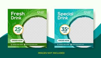 Fresh Drink Menu Banner Template or Social Media Post Template