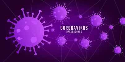 Fondo de coronavirus, fondo de covid-19, fondo de covid-19 con degradado azul púrpura vector