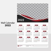 Calendario 2022, calendario 2022 semana que comienza el domingo, plantilla de vector de diseño corporativo