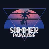 Summer beach background design Palm style. Summer Paradise Free Vector