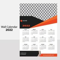 2022 Calendar, calendar 2022 week start Sunday, corporate design vector template