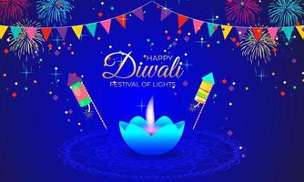 Beautiful happy Diwali festival celebration background design.
