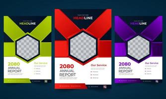 Simple business annual report brochure template design. vector