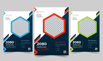 Simple business annual report brochure template design. vector