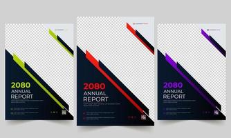 Simple business annual report brochure template design. vector