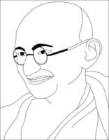 gandhi jayanti - ilustración de personaje de vector de gandhiji.