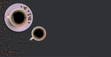 Coffee background with realistic cup of coffee - Vector