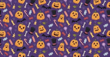 Fondo de patrón de colores para la fiesta de halloween - vector