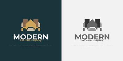 Simple and Minimalist Real Estate Logo Design with Abstract Concept vector