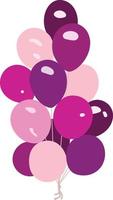 Air balloons. A bunch of pink-purple balloons. vector