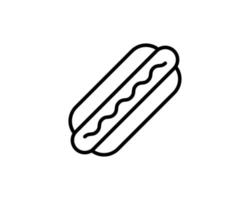 icono de línea de hot dog. símbolo único de alta calidad de comida rápida para diseño web o aplicación móvil. signos de línea delgada de hot dog para diseño de logotipo, tarjeta de visita, etc. pictograma de contorno de hot dog. vector