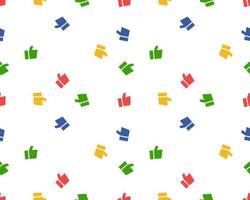 Seamless pattern made of flat thumbs up symbols. Colourful background. Abstract networks concept for social media banners vector