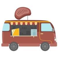 beef steak food truck vector design