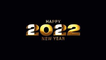 HAPPY NEW YEAR 2022 golden text banner video