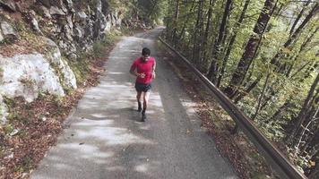 An athlete running on an uphill video