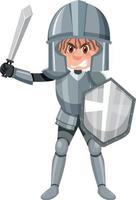 Knight cartoon character on white background vector