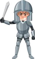 Knight cartoon character on white background vector