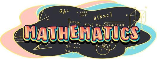 Mathematics font icon with formula vector