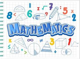 Doodle math formula on notebook page vector