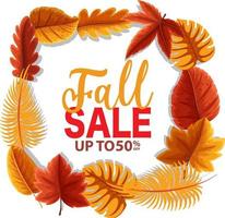 Fall sale banner template vector