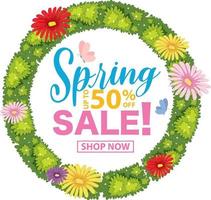 Spring sale banner template vector