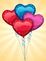 Heart shape balloon on yellow background vector