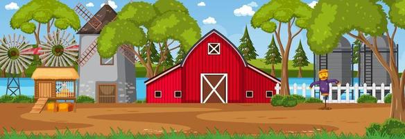 Farm horizontal landscape at daytime scene vector