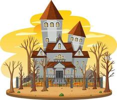 Haunted house at daytime scene vector