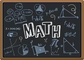 Math formula on blackboard isolated vector