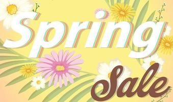 Spring sale banner template vector