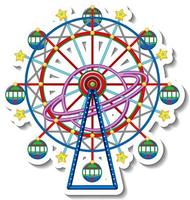 Sticker template with Circus Ferris Wheel isolated vector