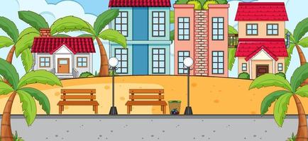 Horizontal scene with many houses vector