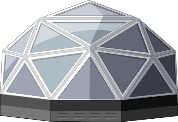 Space dome station on white background