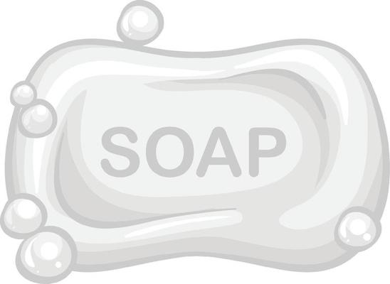 Soap bar with bubble isolated on white background