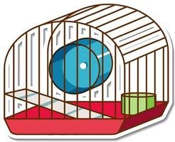 A sticker template with an empty mouse cage isolated vector