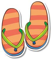 Sticker design with summer sandals isolated vector