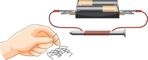 fuerza de la ciencia del experimento de electroimán vector