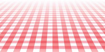 Red and white tablecloth in perspective view design for background. vector