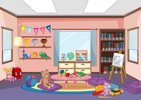 Kindergarten room interior design vector