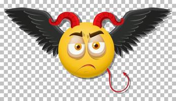 Devil emoticon with facial expression vector