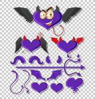 Set of devil object decor vector