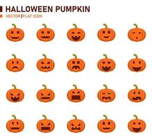 Emoji pumpkin flat Icon vector