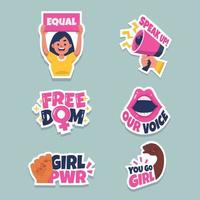 Set of Activism Human Rights Sticker vector