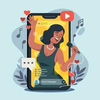 Woman Sing A Song Live vector