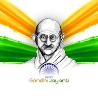 Happy gandhi Jayanti celebration Indian flag color theme background vector